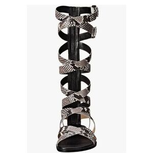 Michael Michael Kors Darby Tall Printed Snake Gladiator Sandals, NEW, Sz. 5.5